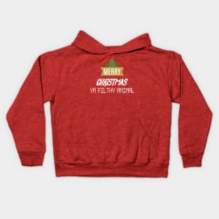 merry christmas ya filthy animal Kids Hoodie